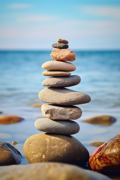 Stacked-rocks-by-the-ocean